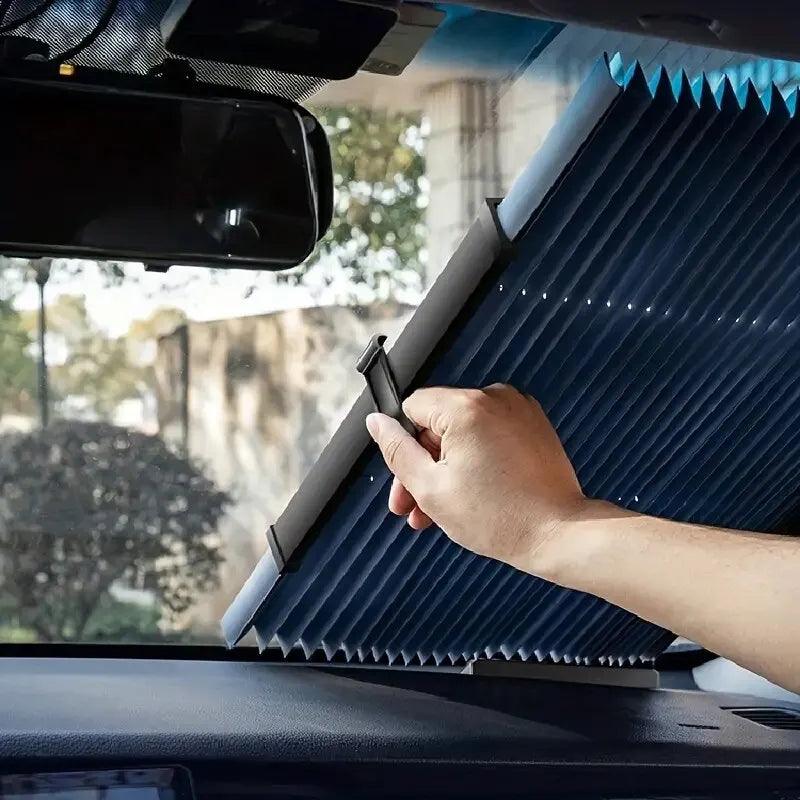 Car Front/Rear Window Sunshades Retractable Windshield Curtains for Sun Visor Car Sun Shades Summer UV Blocking Sun Protective - CenterZones