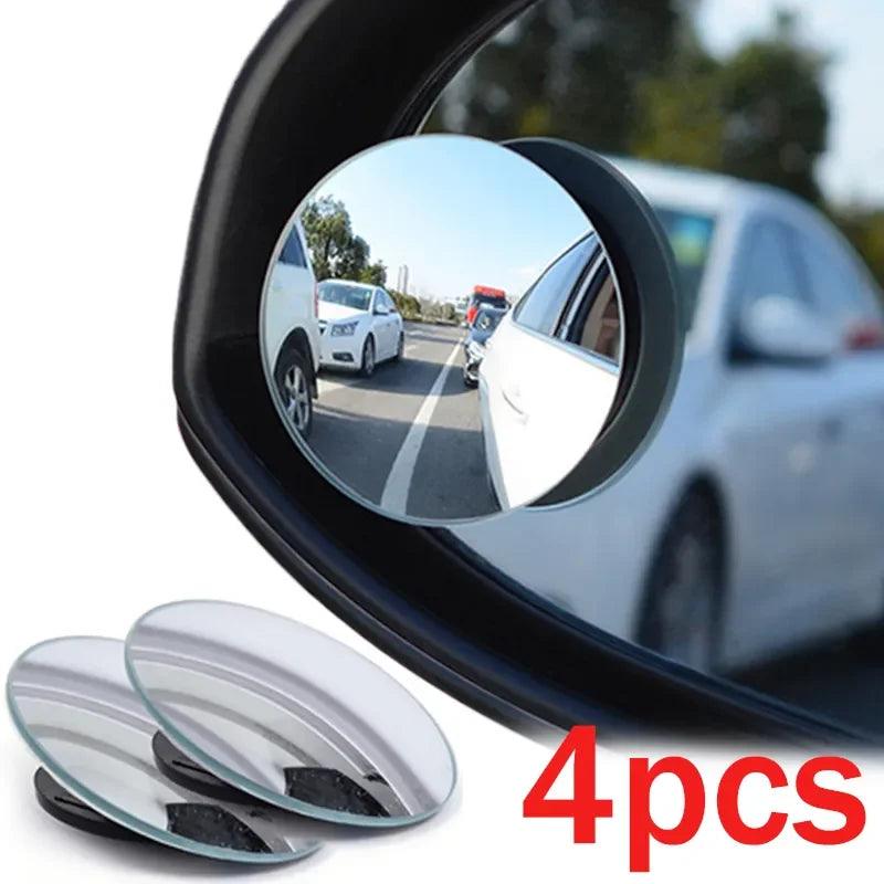 Car Blind Spot Rear View Mirror Wide Angle Adjustable Small Round Mirror 360° Rotation Reverse Auxiliary Rearview Convex Mirror - CenterZones